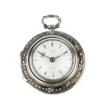 A TRIPLE CASE POCKET WATCH FOR THE TURKISH MARKET, the circular white dial with Turkish numerals and