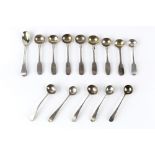 A COLLECTION OF THIRTY ONE SILVER MUSTARD SPOONS, mainly 19th Century, and twelve various silver