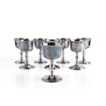 A SET OF EIGHT IRISH SILVER GOBLETS, by Royal Irish Silver Ltd, Dublin 1968 and 1969, 50 oz overall,