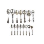 A COLLECTION OF CONTINENTAL FLATWARE, to include a Dutch embossed spoon, a tablespoon, a set of