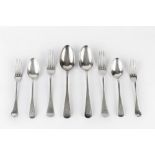 A LATE VICTORIAN SILVER PART SERVICE OF OLD ENGLISH PATTERN FLATWARE, comprising twelve tablespoons,
