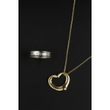 AN 18CT GOLD 'OPEN HEART' PENDANT NECKLACE DESIGNED BY ELSA PERETTI FOR TIFFANY & CO, the heart-