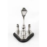 A VICTORIAN SILVER NOVELTY CIGAR TABLE LIGHTER, in the form of a street lamp, the triform base