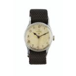 A GENTLEMAN'S WRISTWATCH BY OMEGA, the circular dial with Arabic numerals, outer minute scale and