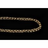 A FANCY-LINK CHAIN, composed of fluted belcher links, with later swivel clasp, length 48cm