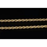 A 9CT GOLD ROPETWIST-LINK CHAIN, length 60cm