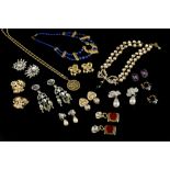 A LARGE COLLECTION OF COSTUME JEWELLERY, to include necklaces, earrings and brooches by designers