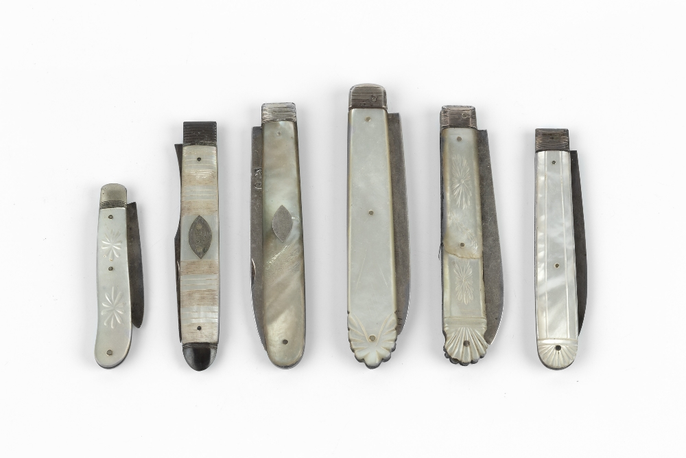 A WILLIAM IV SILVER AND MOTHER OF PEARL PEN KNIFE, by John Nowill, Sheffield 1831, an early 19th