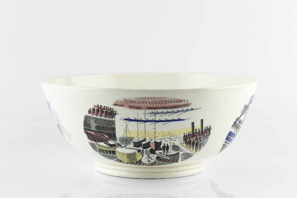 Eric Ravilious (1903-1942) for Wedgwood 'Boat Race' bowl, 1938 the outside decorated with boat races - Image 4 of 6