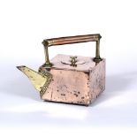 Attributed to Christopher Dresser (1834-1904) for Benham & Fraud Teapot copper and brass, square