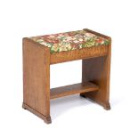 Manner of Betty Joel (1894-1985) Art Deco stool burr walnut, with exposed joints and stepped feet