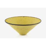 Manner of Emmanuel Cooper (1938-2012) Bowl yellow glaze impressed potter's seal covered by glaze