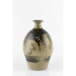 Style of Bernard Leach (1887-1979) Vase stoneware, brushwork decoration 22cm high, together with a