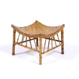 Manner of Liberty & Co. 'Thebes' type bamboo stool, circa 1900 36cm high, 44cm wide.