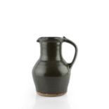 Bernard Leach (1887-1979) at Leach Pottery Jug dark green glaze impressed potter's and pottery seals