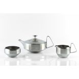 Robert Welch for Old Hall 'Alveston' tea set stainless steel manufacturer's marks teapot 27cm across