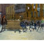 Ken Howard (b.1932) Venice Campo Santo Stefano, 1988 signed and dated (lower right) watercolour 17cm