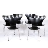 Arne Jacobsen (1902-1971) for Fritz Hansen Set of six 3100 'Ant' chairs, originally designed 1952