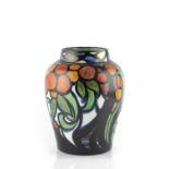 S.K Cope Vase, circa 1930 hand painted with Art Deco floral patterns signed 23cm high.