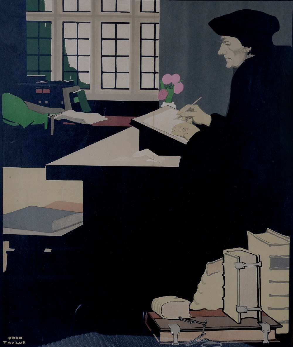 Fred Taylor (1875-1963) Erasmus signed in the print lithograph 71cm x 58cm.