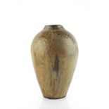 Attributed to Richard Batterham (b.1936) Vase green and ash glazes 28.5cm high.