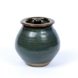 Bernard Leach (1887-1979) at Leach Pottery Pot and cover blue and green glaze impressed potter's and