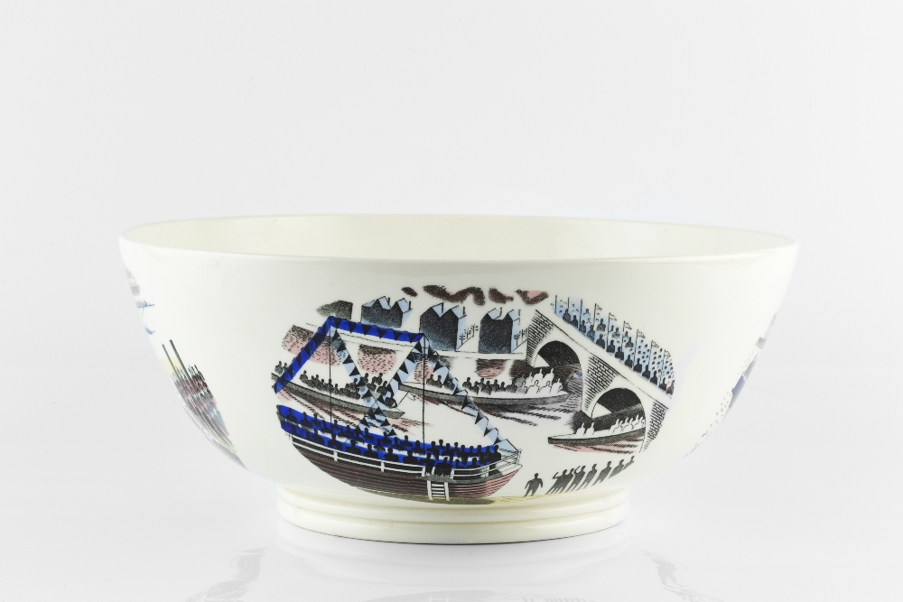 Eric Ravilious (1903-1942) for Wedgwood 'Boat Race' bowl, 1938 the outside decorated with boat races
