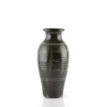 Eddie Hopkins (1941-2007) at Winchcombe Pottery Vase dark blue glaze impressed potter's and