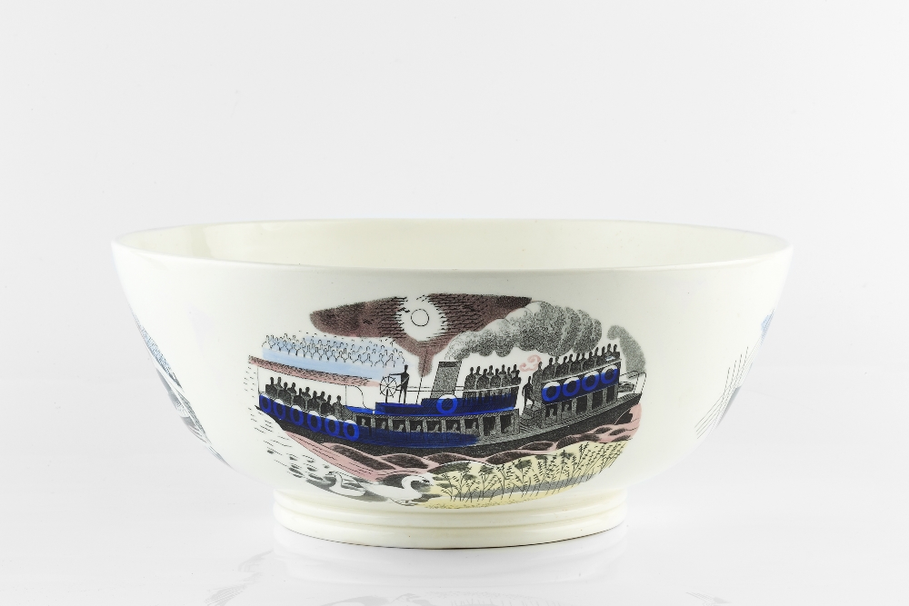 Eric Ravilious (1903-1942) for Wedgwood 'Boat Race' bowl, 1938 the outside decorated with boat races - Image 3 of 6