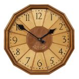 Hugh Birkett (1919-2002) Clock walnut, ebony and inlaid woods signed 'Hugh Birkett, Moreton in