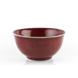 Derek Emms (1929-2004) Bowl porcelain, oxblood glaze impressed potter's seal 8.5cm high, 17.2cm