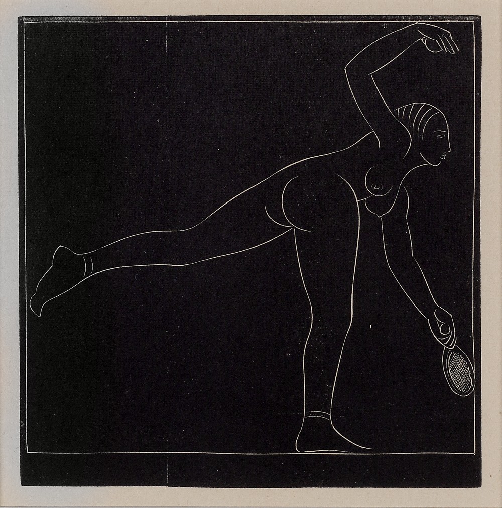 Eric Gill (1882-1940) The Tennis Player wood engraving 11.5cm x 10cm. Provenance: The Goldmark