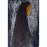 After Rabindranath Tagore (1861-1941) Veiled woman in profile, 1961 commissioned by Jawaharlal Nehru