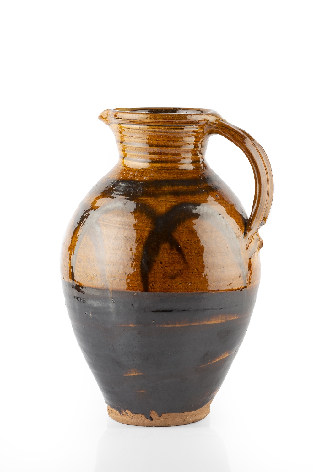 Clive Bowen (b.1943) Jug slipware, honey glaze 35.5cm high.