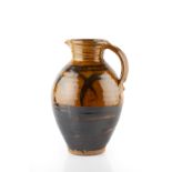 Clive Bowen (b.1943) Jug slipware, honey glaze 35.5cm high.