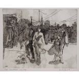 ANTHONY GROSS (1905-1984) 'Pedestrian with Dog', etching, pencil signed in the margin, titled and