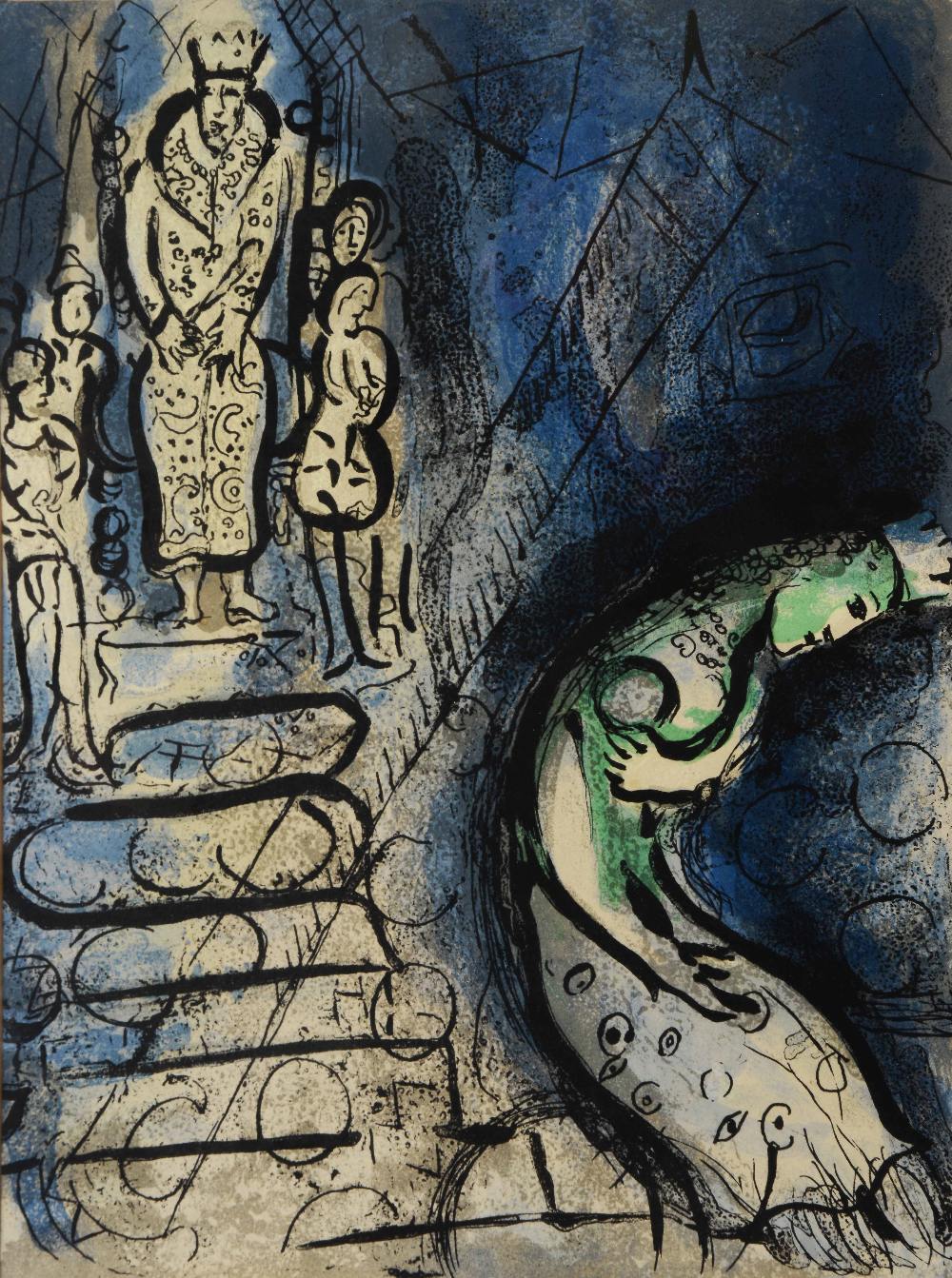 MARK CHAGALL (1887-1985) Ahasuerus Sends Vasthi Away, lithograph in colours, addition Verve Paris,