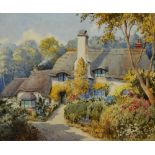 JAMES GREIG (1861-1941) Thatched Cottage, Selworthy, signed and inscribed 'Selworthy',
