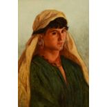 FREDERICK GOODALL (1822-1904) Portrait of a Marsh Arab, signed with monogram and dated 1871, oil