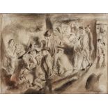 JULES PASCIN (1885-1930) A party in full swing, signed, pen and ink and wash 'en grisaille', 15 x