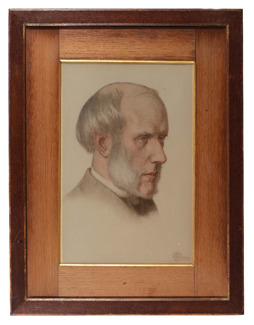 DANTE GABRIEL ROSSETTI (1828-1882) Portrait of Dr Thomas Gordon Hake, signed with monogram and dated - Image 2 of 4