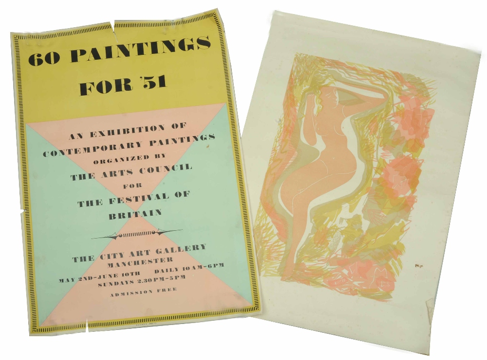 CURWEN PRESS (PUBS) An exhibition poster - '60 Paintings for '51 An Exhibition of Contemporary