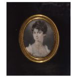 ENGLISH SCHOOL (EARLY 19TH CENTURY) Harriott, 1st Lady Bloomfield (1776-1868), on ivory, 7 x 5.5cm