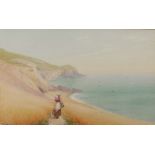 JOHN WHITE (1851-1933) 'Morning on the Cliffs near Falmouth, Cornwall', signed, watercolour, 28 x