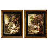 19TH CENTURY ENGLISH SCHOOL Farmyard scenes in the manner of George Morland, a pair, mezzotints in