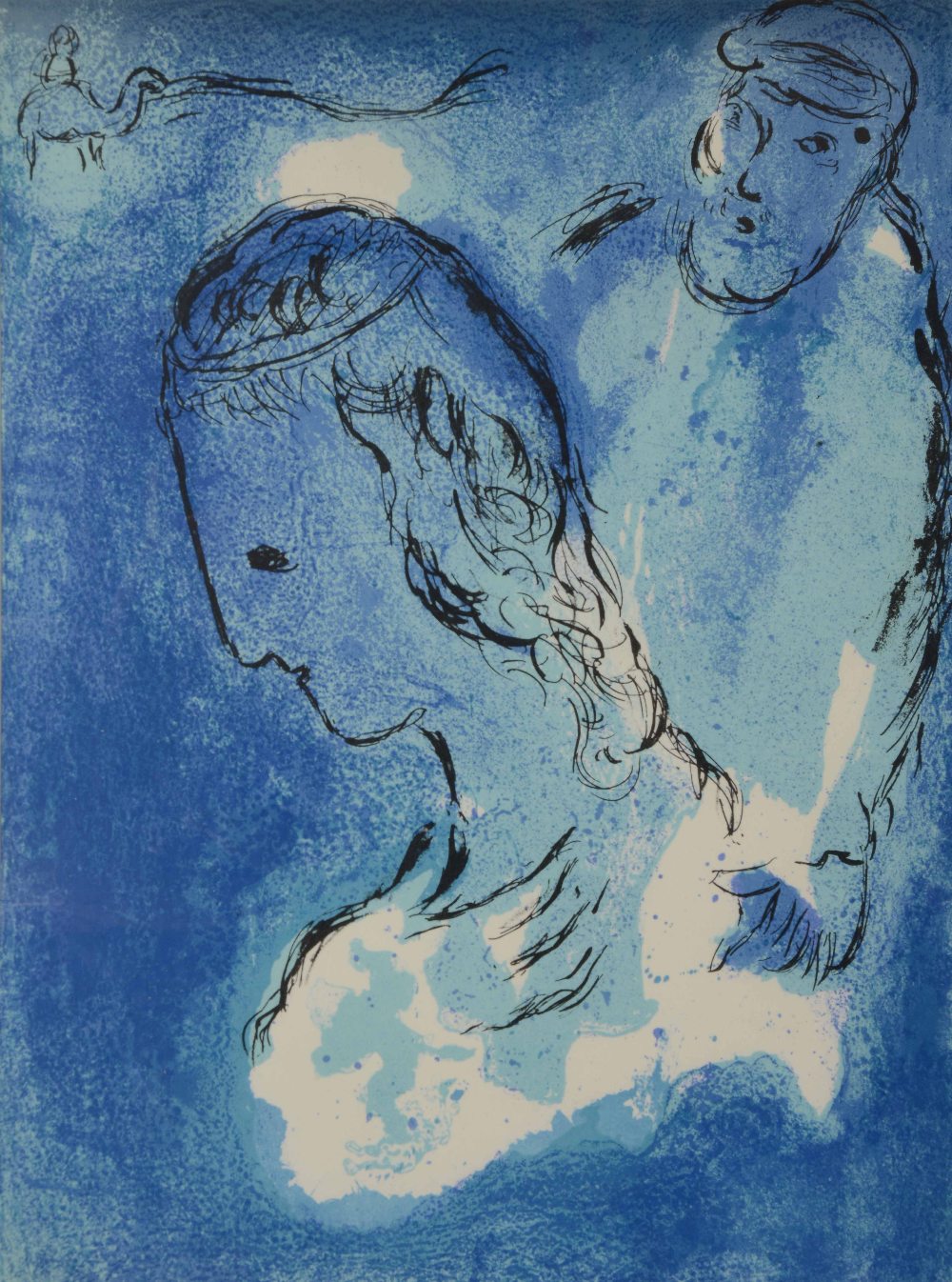 MARC CHAGALL (1887-1985) Abraham and Sarah, lithograph in colours, 34 x 25cm With the Goldmark Art