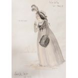 IAN ADLEY (20TH CENTURY) 'Mrs Norris - Anna Massey Episode One. Mourning 1806', pen, ink and