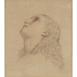 MANNER OF GUIDO RENI Study of a female saint looking towards the heavens, pencil and sepia chalks,