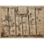 JOHN OGILBY 'The Road from the City of Salisbury Com Wilts to Campden Com Gloc', double page