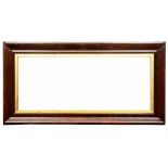 A 19TH CENTURY ROSEWOOD FRAME with moulded and gilded inner slip, rebate size 45 x 61cm; and another